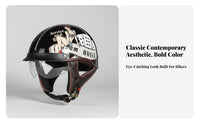 Retro Half Helmet 3C Certified Cruiser Quick Release Buckle for Street Riding, Commuting
