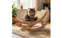 Sturdy Wood Frame Sisal Feline Scratch Board 2 in 1 Design Wooden Feline Scratcher