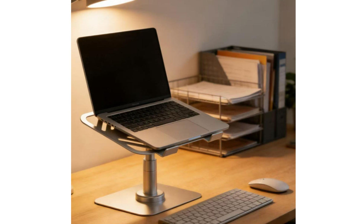 Rotating Foldable Stand Heat Dissipation Stand Stable Metal Base Adjustable Desktop Holder for Desk, Office