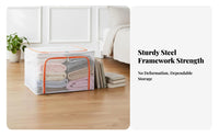 Transparent viewing panel Foldable textile Box Large Capacity foldable Shelf container Stackable Closet Organizer Reinforced Handles for Students, homeowners, Bedroom, Moving House, Dorm Room, Under Bed