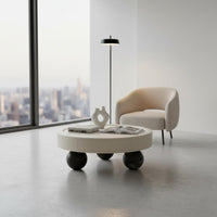 2 Pieces Minimalist Design Modern Coffee Table Set with Storage Designer Aesthetic Accent Furniture Creative Shape for Living Room