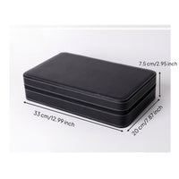 PU Leather Watch Case with 12 Slots Dust-Proof Watch Box with 12 Slots Zip-Around Organizer Hard-Shell for Enthusiasts, Dresser, Travel, Showroom