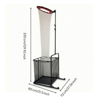 Volleyball with Ball Collection Bag Wheeled Volleyball Net with Ball Collector Foldable Athletic Gear for Gym
