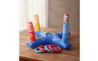Color-Coded Hoop Toss Game with Rings Interactive Inflatable Water Toss Game Colorful Toy Portable for Backyard