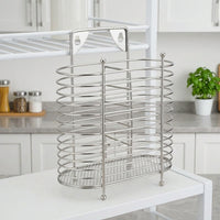 Utensil Holder and Chopstick Holder, Wall-Mounted Organizer Cutlery Holder, Thickened Stainless Steel for Modern Kitchen Space Saving Drainage