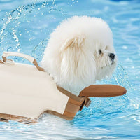 Dog Life Jacket Adjustable Straps Dog Flotation Vest Canine Buoyant Vest Brown Pet Gear Lightweight for Water Safety