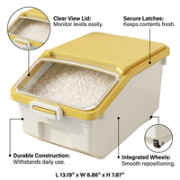 Large Rice Dispenser 10kg Cereal Storage Box, Airtight Flip Lid Rice Keeper, Pantry Organization Storage Bin, Kitchen Storage and Organisation