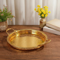 Serving Tray with Handles Ornate Metal Serving Tray Polished for Hosts