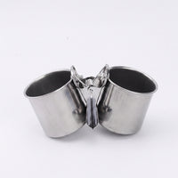 Parrot Feeder and Cockatiel Feeder with Clamp Holder, Stainless Steel Budgie Feeder Double Cup, Bird Food Cup for Small Pet Birds and Feeder Pet