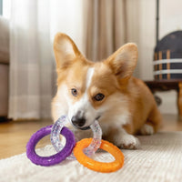 Interconnected Rings Toy Interactive Dog Tug Loop Bite-Resistant Tug Loop Toy for Young Dogs, Pet Owners, Indoor Play