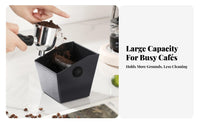 Espresso Puck Box Removable Espresso Bar Espresso Grounds Container Non-Slip Espresso Grounds Bin for Home Baristas, Kitchen Countertop