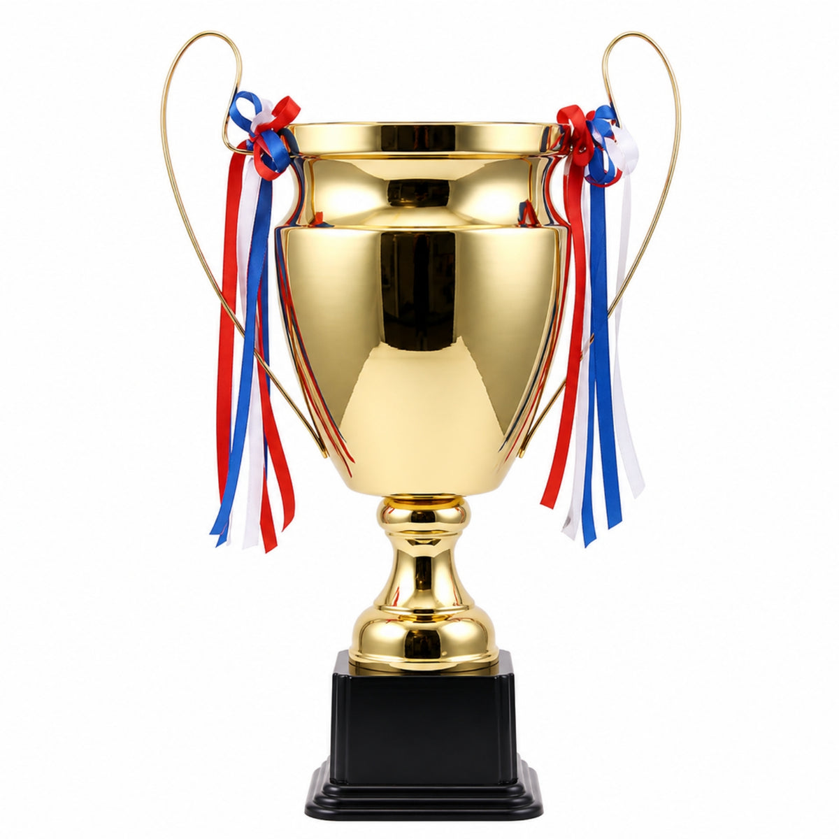 Trophy Cup Metal Trophy Cup with Ribbon Classic Polished for Winners, Sports Tournaments, Competitions