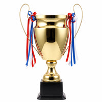 Trophy Cup Metal Trophy Cup with Ribbon Classic Polished for Winners, Sports Tournaments, Competitions