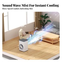 3 Speed Settings Desktop Misting Fan 7-Color LED Light Portable Air Cooler Humidifier Quiet Operation for Office Workers, Bedroom, Dorm Room