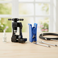 Hand-Tightening Brake Hose Tool with Cutter Bench-Style Brake Hose Needle Tool Precision-Machined Compact for Bike Mechanics, Workshop