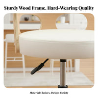 Modern Design Rolling rotating Stool with spinerest Ergonomic spine Support Counter-Height Task Chair Built-in Footrest Bar Seating firm-density Foam padding for Home Users, Professionals, Salon, Kitchen, Studio, Workshop