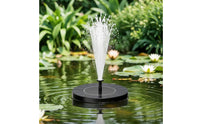 Slim Floating Solar Pond Fountain Pump Circular Solar Floating Pond Aerator Easy to Use Quick Setup for Ponds, Birdbaths, Pools