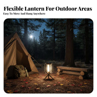 Waterproof Solar Effect Lantern Multiple Lighting Modes Hanging LED Lantern with Tripod Weather Resistant for Campers, Camping, Patio