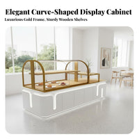 Bakery Display Case Multi-Tier Shelving Curved Glass Bread Cabinet Modern Design Pastry Display Case for Cafe Owners, Restaurant Managers, Supermarket