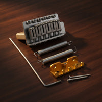 Guitar Bridge with Tremolo Arm Chrome Tremolo Bridge with Block Adjustable for Guitarists
