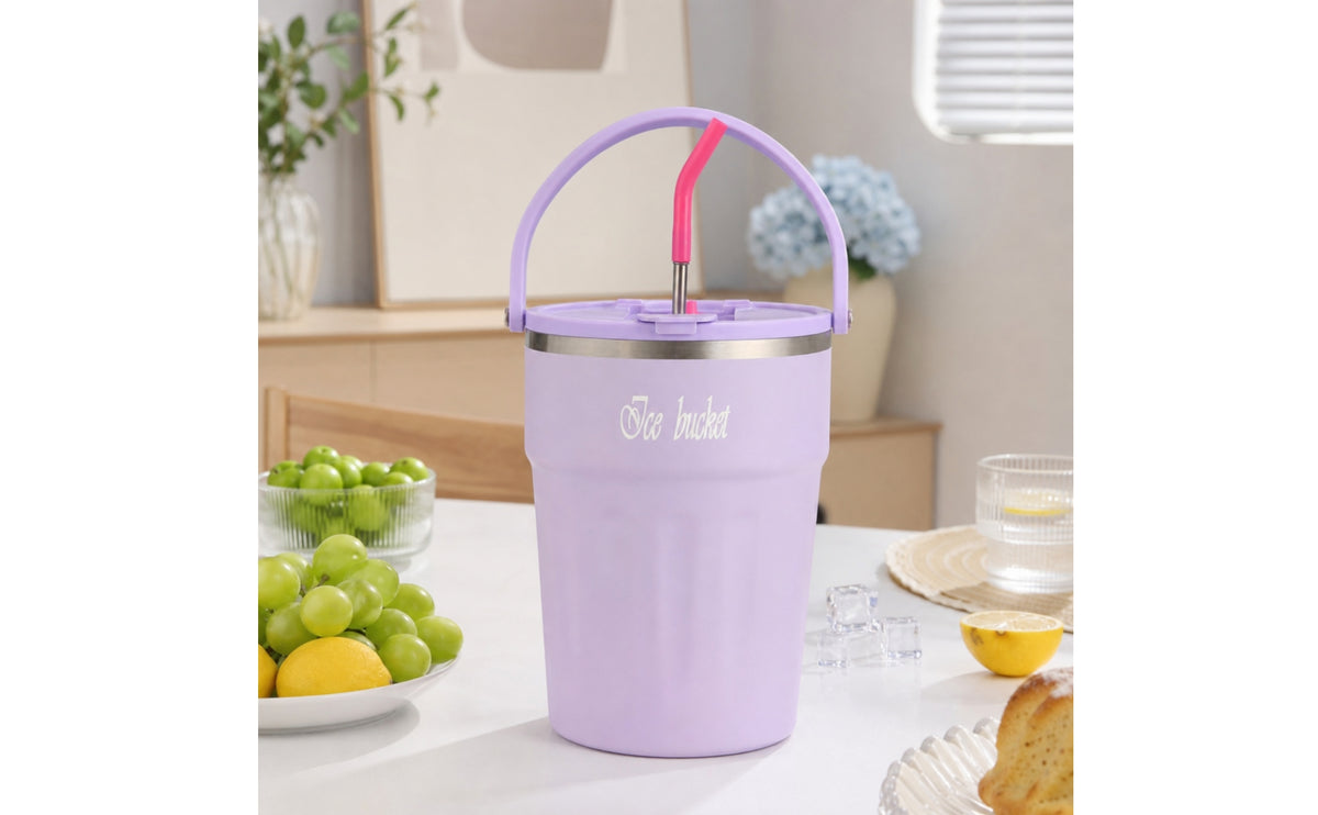 Thermal Jug with Straw Large Capacity Water Bottle with Wide Mouth Vessel for