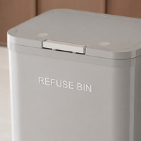 Lidded Trash Can, Slim, 12L, With Wheels, Resin-made, Double Lid Type, Under Kitchen Counter, Sorting Compatible