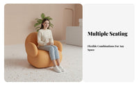 Modern Minimalist Design Single-Seat Armchair and Coffee Table Set Soft Upholstery Puffy Sofa and Table Combo High-Density Foam Cafe Seating Comfortable Design for Interior Designers, Business Owners, Clients, Dessert Shop, Reception Area, Boutique, Lobby