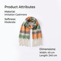 Plaid Scarf for Women Winter, Cashmere-Like Scarves Ladies Shawl Wrap, Soft Warm Oversized Cold Weather Checkered Long Blanket