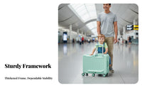 360° Wheels Rideable Suitcase Combination Lock Rollable Luggage Adjustable Handle children's Travel Accessoryccessory Long-Lasting Lightweight for Children, Toddlers, Parents, School Trips, Airports, Vacation, Vacations
