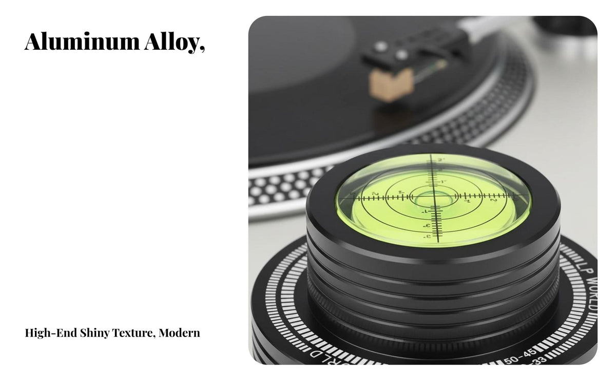 Record Weight with Bubble Level RPM Verifier Speed Measurement LP Disc Stabilizer Vibration Reduction Record Weight Stabilizer for Audiophiles