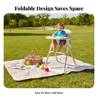 Foldable Infant High Chair Space Saving Foldable Feeding Chair Removable Tray Adjustable Young Child Feeding Seat for Infants, Travel, Home