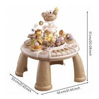 Baby Activity Table with Piano Double-Sided Crab Activity Table Toy Musical Interactive for Babies, Playroom, Nursery
