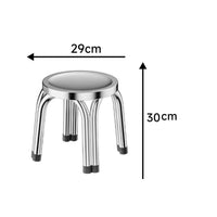 Backless Stainless Steel Stool Stable Round Metal Stool Sturdy Furniture Industrial for Kitchen, Cafe