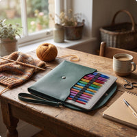 Aluminum Interchangeable Circular Knitting Detachable Circular Knitting Needle Set Organized Compact for Knitters, Home, Travel