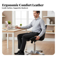 Height Adjustable Armless rotate Chair Minimalist aesthetic Office Furniture Ergonomic spinerest Computer Seating effortless Rolling Casters for Home Workers, Students, Adults, Study Room, Bedroom, Small Spaces