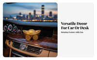 Brings Good Luck Chinese Yuanbao Car Ornament Traditional Craft Gold Ingot Car Meaningful Gift for Office Desk, Shop Counter