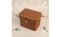 Decorative Lidded Woven Basket Rustic Design Handled Storage Basket Vintage Look Large Capacity for Wedding