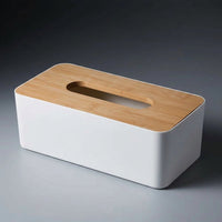 Office Desk Tissue Box for Desk Storage and Home Office, Modern Minimalist Style Box of Tissues, Polypropylene Material for Facial Tissue, White