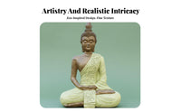 New Chinese Design Buddha Statue Feng Shui Decor Meditating Buddha Figurine Weather Resistant Zen Garden Statue Artisan-Made for Spiritual Seekers, Mindfulness Practice Enthusiasts, Tea Room, Fountain Accessory, Patio, Office