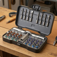 Two-positionPosition Ratchet Screwdriver Kit Compact Screwdriver Kit Hard Case T Handle Driver Set Molded Slots