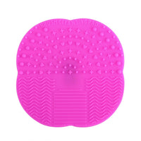 Silicone Makeup Brush Cleaning Mat with Suction Cup, Round Cosmetic Brush Scrubber