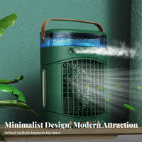 Desktop Misting Fan Cools & Humidifies Personal Humidifier Fan 5 Mist Nozzles USB Air-Powered Chiller for Students, Office Workers, Dorm Room, Bedroom