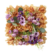 Dense Flower Panel with Foliage Layered Artificial Flower Wall Panels Faux Floral Wall Panel Lightweight for Wedding Backdrops