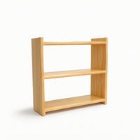 Natural Wood Desktop Storage Rack Compact Wooden Desktop Rack Sturdy Tabletop Display Shelf Stable for Kitchen Counter