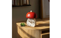 Decorative Fungus-Shaped Clock Minimalist Desktop Analog Clock Elegant Timepiece Classic for Entryway, Home Office