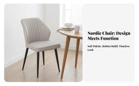 Modern Design Upholstered Wooden Armchair Comfortable Seating Upholstered Side Chair with Ribbed Back Long-Lasting Upholstery Home Furniture Curved Backrest for Homeowners, Restaurant Owners, Interior Designers, Dining Room, Hotel, Kitchen, Study