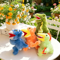 Dinosaur Wristband Fuzzy Wearable Plushy Toy Embroidered Eyes for Children, Kids
