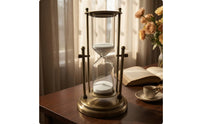 Hourglass with Metal Stand Decorative Tabletop Hourglass Sand Clock Desktop Sand Watch Elegant for Home Decor, Office
