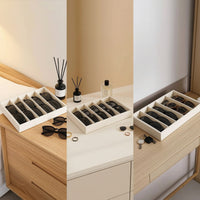 Cloth-coveredCovered Eyeglass Storage Tray Slim Eyeglass Organizer Compact Sunglass Display Tray Long-Lasting for Dressing Table