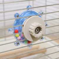Rotating Disc Toy Rotating Wheel with Internal Beads, Suction Cup Cage Mount Toys, Puzzle for Parakeet Budgie Cockatiel Bird